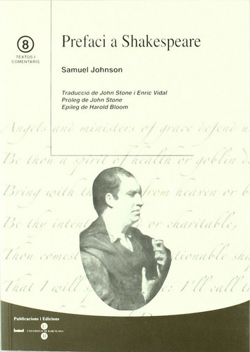 Prefaci A Shakespeare, De Johnson, Samuel. Editorial Publicacions I Edicions De La Universitat De Barce, Tapa Blanda En Español