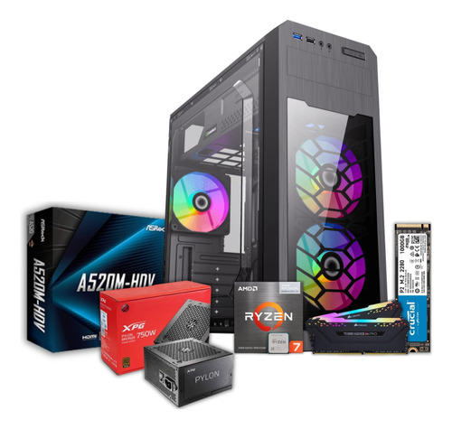 Computador Gamer Diseño Ryzen 7 5700g Ram 32gb M.2 1tb Ssd