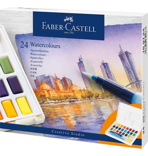 Faber-castell Juego De Acuarelas Portátiles De Media Cacerol