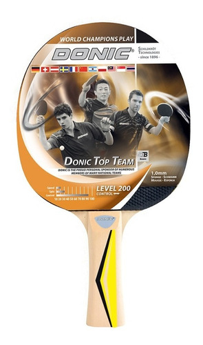 Paleta Ping Pong Donic Top Team Level 200 Madera Tenis Mesa