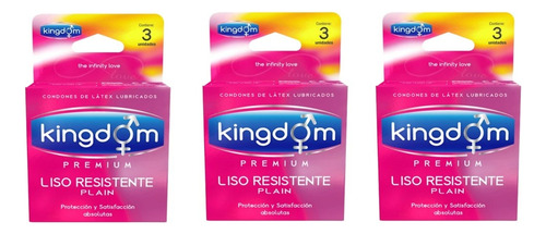 Condones Kingdom Premiun Liso Resistente Pack X9 Unids
