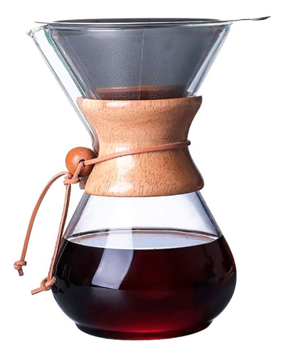 Cafetera De Goteo Chemex 800ml Con Filtro En Acero Inox