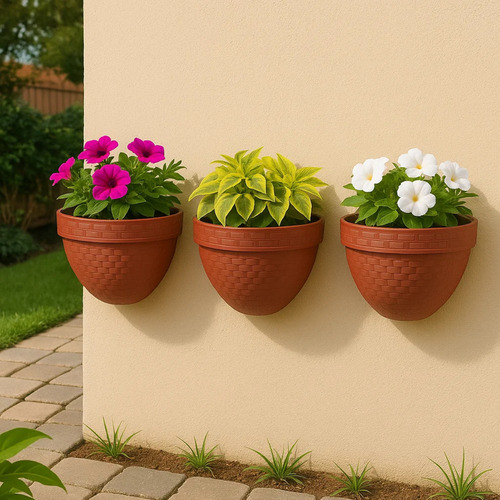 Kit 3 Vasos Meia Lua Jardim Vertical 3 Litros