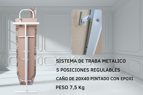 Imagen 7 de 10 de Tabla Planchar + Tender C/alas 7 Varillas-combo!- Disentino®