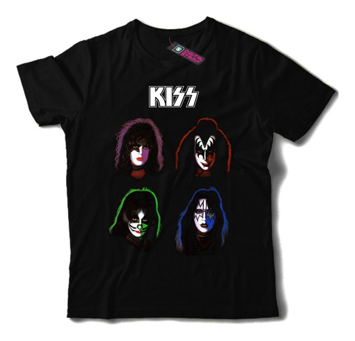 Remera Kiss Banda Hardrock Caras T814 Dtg Premium