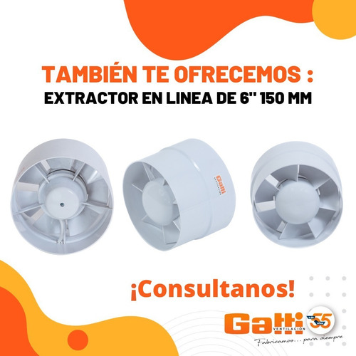 Imagen 7 de 9 de Extractor De Aire 4 100 Mm En Línea Baño/cocina Gatti Ven.