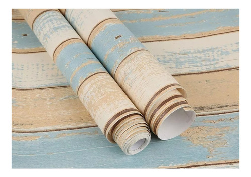 Papel Mural Pvc Madera Franjas Pack 5 Rollos