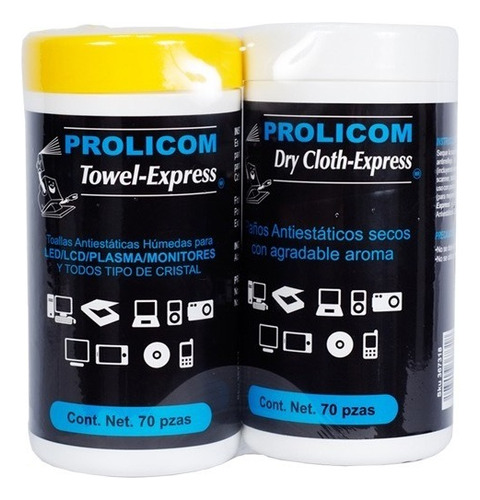 Paño de limpieza Prolicom Towel Express blanco 70 u pack x 2