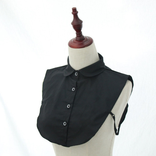 .. Cuello Falso De Camisa De Algodón Mitad Blusa Con Correa