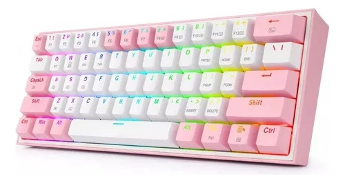 Teclado Bluetooth Redragon Fizz Pro K616-rgb White Pink Esp