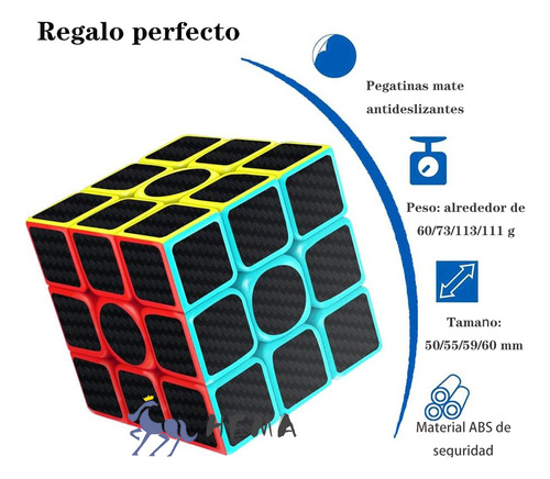 Cubo Rubik 2x2 3x3 4x4 5x5 Cobra Profesional Fibra Carbono