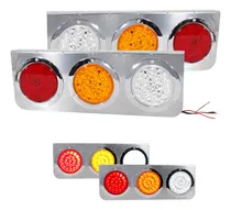 Comprar Par Plafonera Porta Plafones Cromo 24 Led Redondo 12-24v