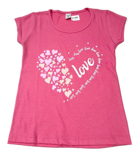 Remera Nena Manga Corta Love Corazones - Children's 