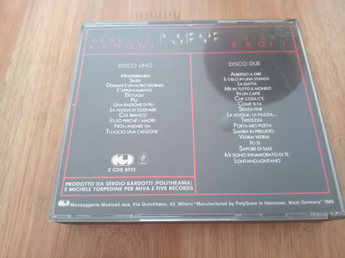 Vanoni-paoli Insieme Cd Doble Estándar (Usado)