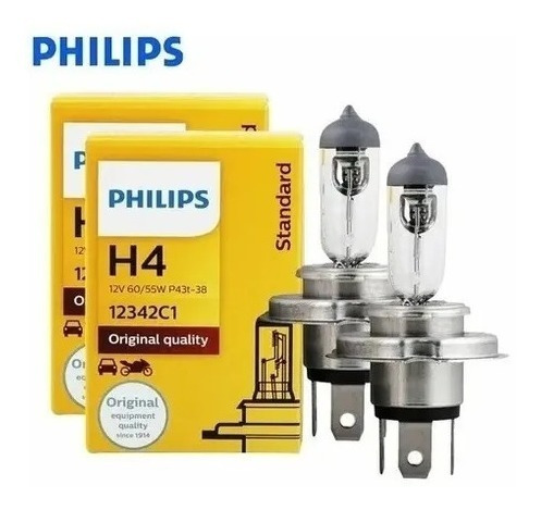 2 Piezas Focos Philips H4 9003 Original Spark Versa Aveo