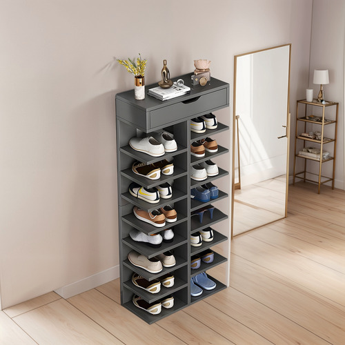 Zapatero Vertical De 9 Niveles Soporte De Madera Para Zapato