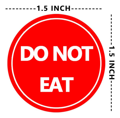 Cintas Adhesivas De Advertencia Do Not Eat Calcomanías