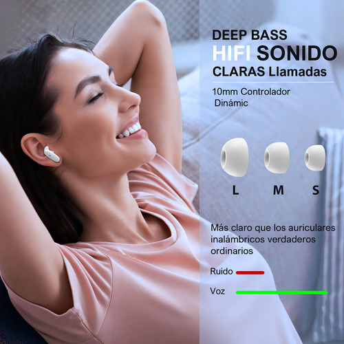 Audífonos Tws Manos Libres Con Micrófono 1hora 205 Blanco 7h
