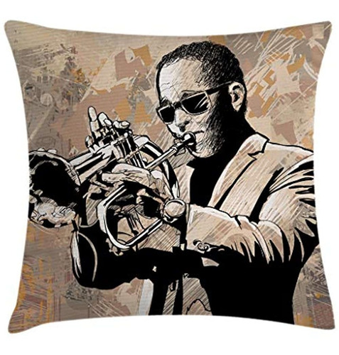 Ambesonne Jazz Music Throw Pillow Funda De Cojín, Estilo Gru