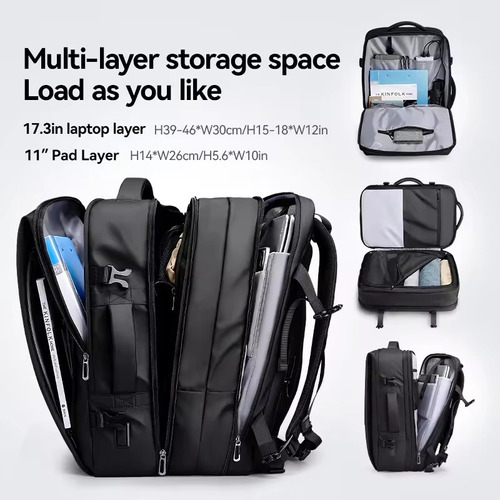 Mochila Mala Viagem Executiva Expansível 45l Usb Mark Ryden Cinza-escuro Fosco