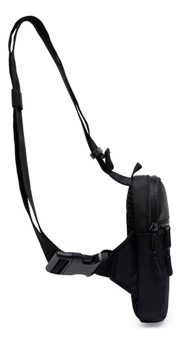 Shouder Bag Bolsa Pochete Transversal Espaçosa Resistente Cor Preto Desenho Do Tecido Lisa