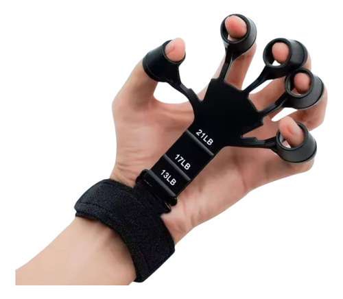 Ejercitador De Manos Rehabilitador De Dedos Agarre 9.5k Negro
