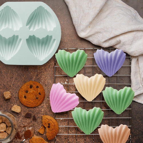 Moldes Para Hornear Pasteles Con Forma De Corazón, 4 Cavidad