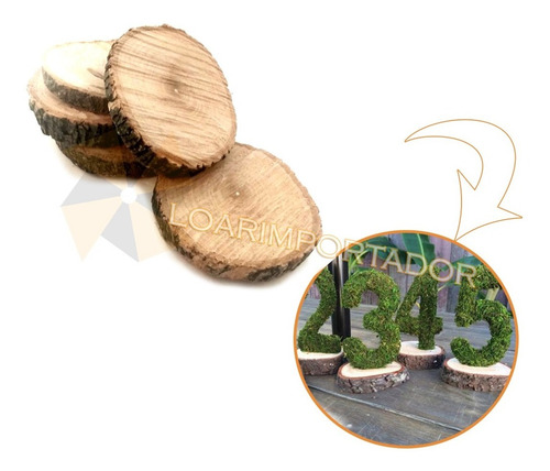 Imagen 1 de 4 de Rodaja De Madera Natural Ideal Souvenir Woodland Alicia X10