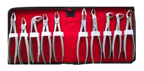 Kit Juego 10 Forceps + Estuche Importado Odontologia 