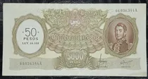 Comprar Billete Argentina 5000 Pesos Resellado A 50 Pesos 1969