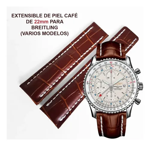 Pulseira Extensível Marrom De 22 Mm Para Breitling Navitimer