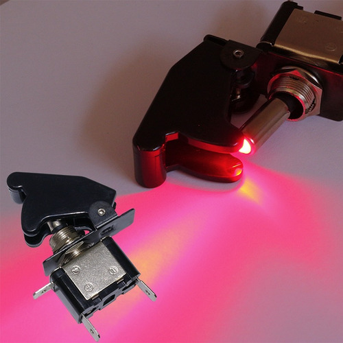 Imagem 1 de 1 de Chave Botão Caça Preto Led Neon Vermelho Som Turbo Tuning