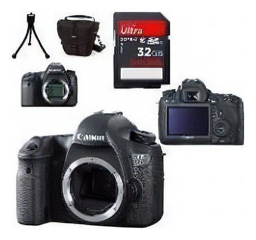 Cámara réflex digital Canon Eos 6d (cuerpo), SD32 GB, funda y trípode negro