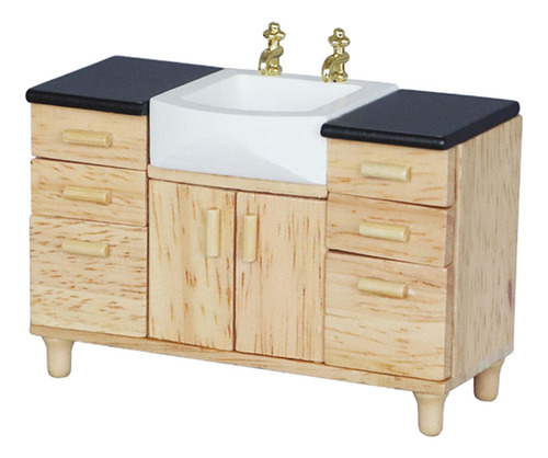 1:12 Muebles De Casa De Muñecas Moderno Lavabo Gabinete