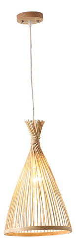 Lámpara Colgante De Tejido De Bambú De L 30x50cm Beige