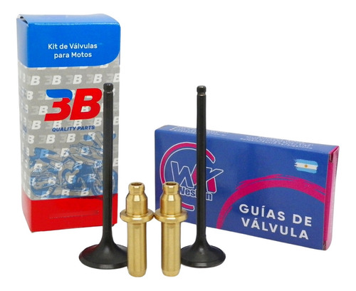 Kit Valvula + Guia De Valvula Bronce Nx4 / Xr 400 Falcon