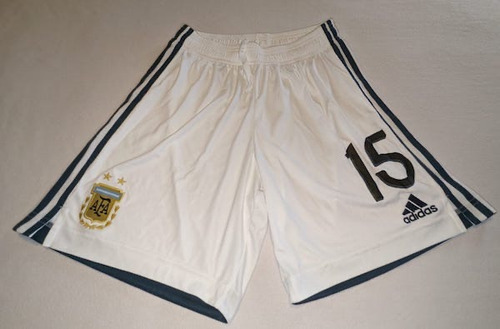 Seleccion Argentina Short De Futbol Titular 15 Blanco