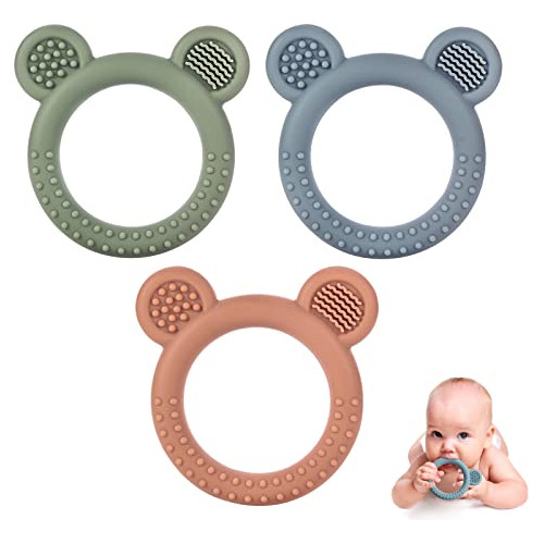 Baby Teething Toys For Babies 0-6 Months Set Of 3, Baby...