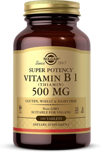 Solgar Vitamin B1 500mg 100tab Sabor Neutro