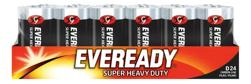 Pila Eveready Tipo D Grande Carbon Zinc Charola Pack X 24