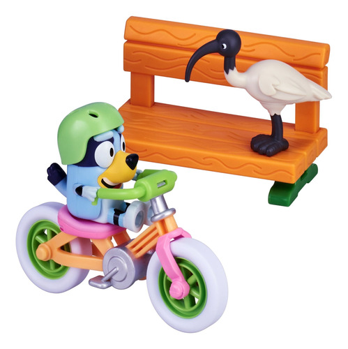 Set De Figuras De Bluey En Bicicleta