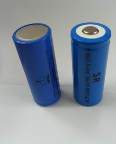 Bateria 26650 4,2v 9900mah Preta Para Lanterna X900- Azul