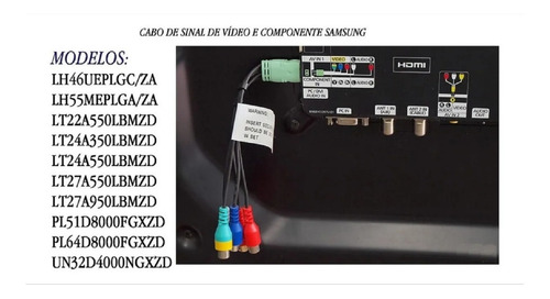 Adaptador P1 P2 Rca Video / Componente Samsung Original
