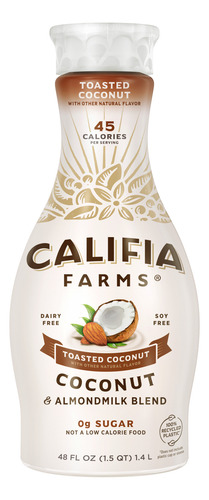 Califia Farms Cero Azúcar, Leche De Coco Y Almendras 1.4 L.