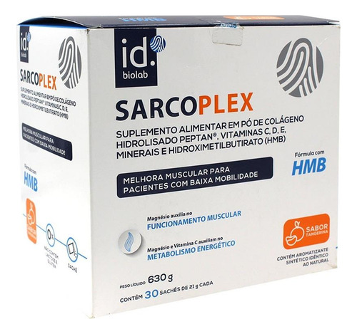 Sarcoplex Colágeno Hidrolisado Vit C,d,e Hmb Sabor Tangerina