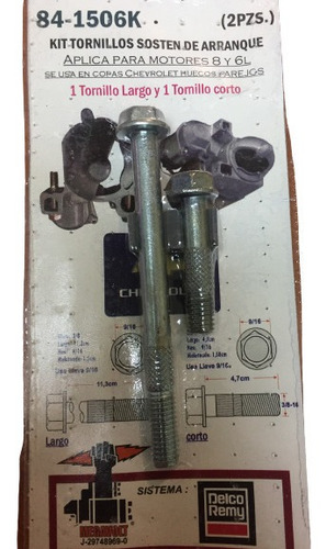 Imagen 1 de 2 de Kit Tornillos Arranque Chevrolet Cor Y Larg, Larg Y Lar