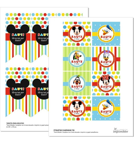 Kit Imprimible Mickey Y Sus Amigos - Decoración Y Candy