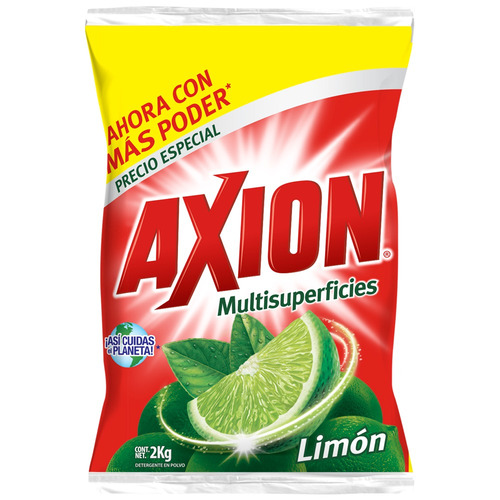 Imagen 1 de 3 de Lavatrastes Axion Limón polvo en bolsa 2 kg