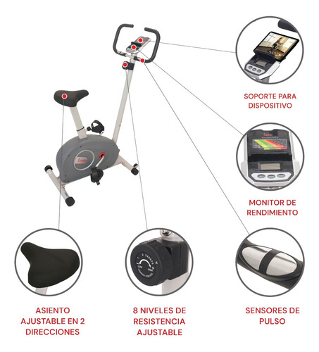 Bicicleta Vertical Resistencia Magnética Monitor Sf-b2906