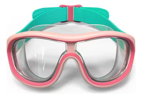 Máscara Acuática Nabaiji Cristales Claros Rosa Verde Niños Rosa/verde